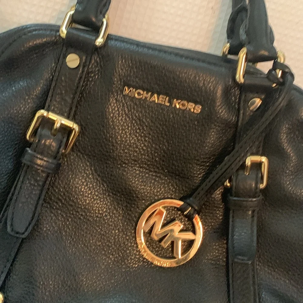 Michael Kors soft black leather shoulder bag